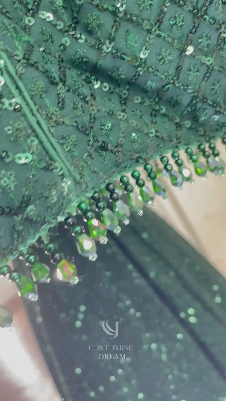 Emerald Green Sequence Lehenga Set