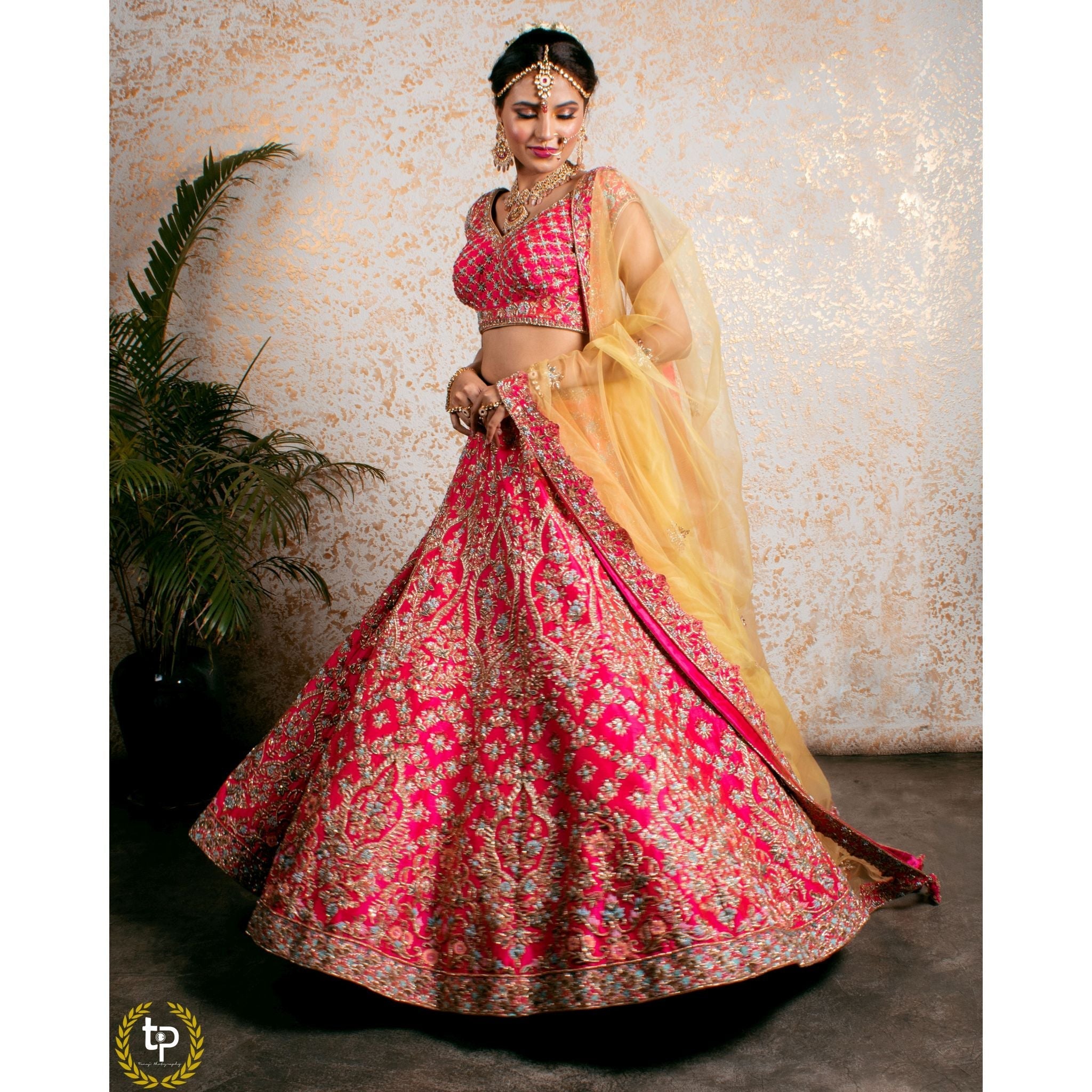 Fuchsia Pink Lehenga Set - Indian Designer Bridal Wedding Outfit