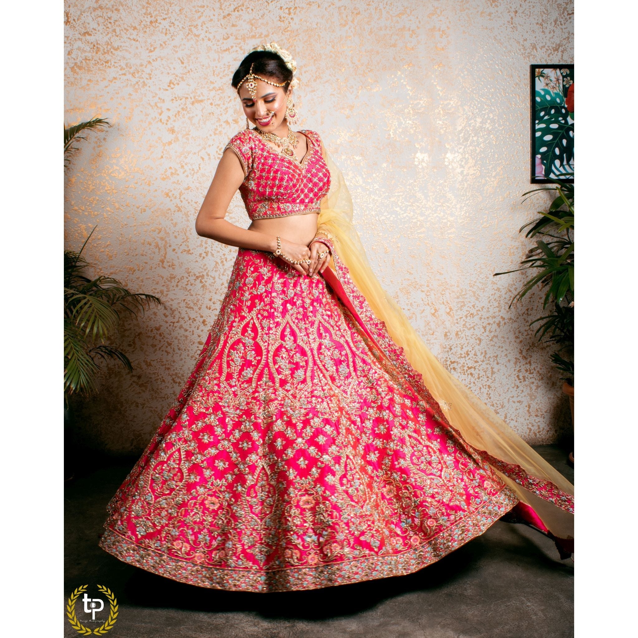 Fuchsia Pink Lehenga Set - Indian Designer Bridal Wedding Outfit