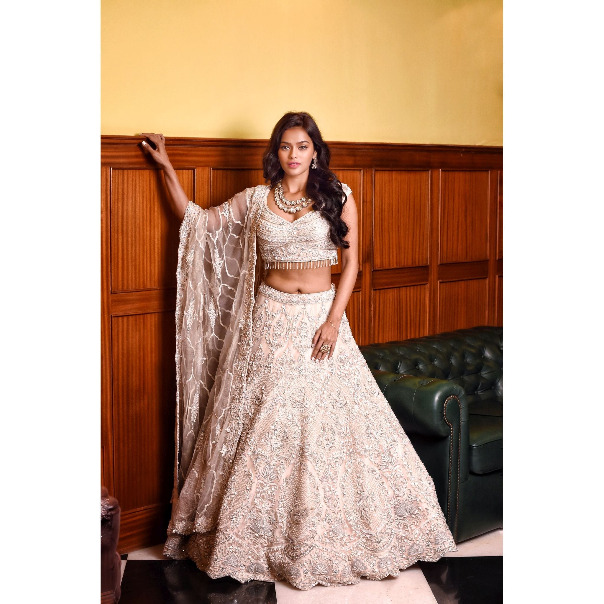 Ivory Lehenga Set - Indian Designer Bridal Wedding Outfit