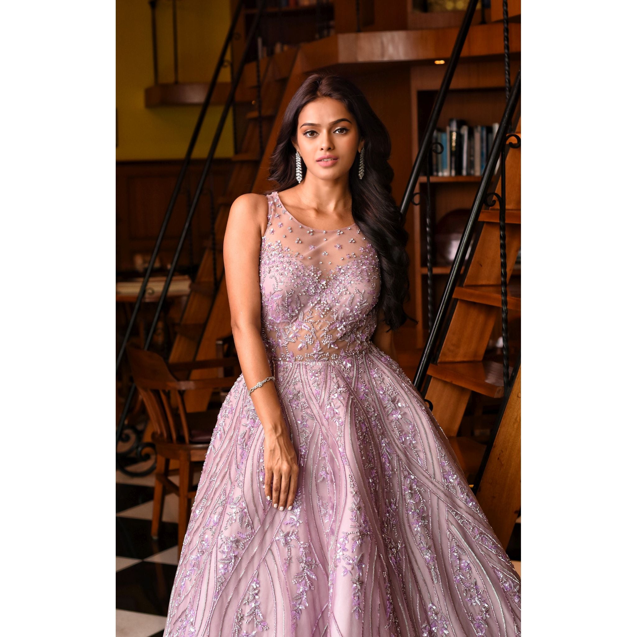 Lilac Gown - Indian Designer Bridal Wedding Outfit