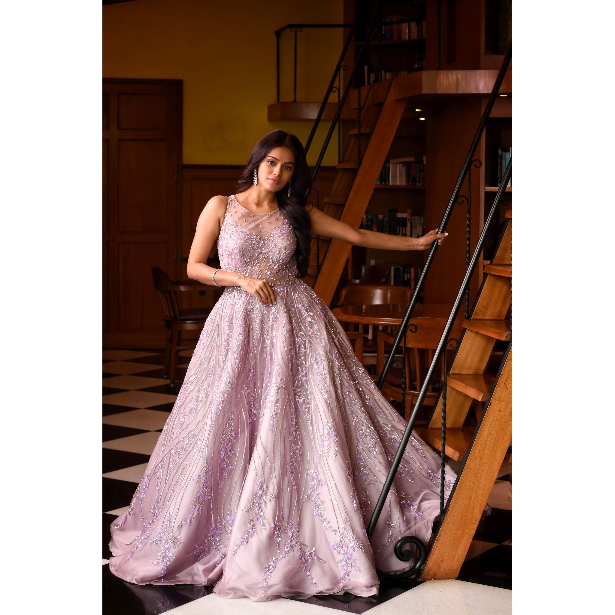 Lilac Gown - Indian Designer Bridal Wedding Outfit