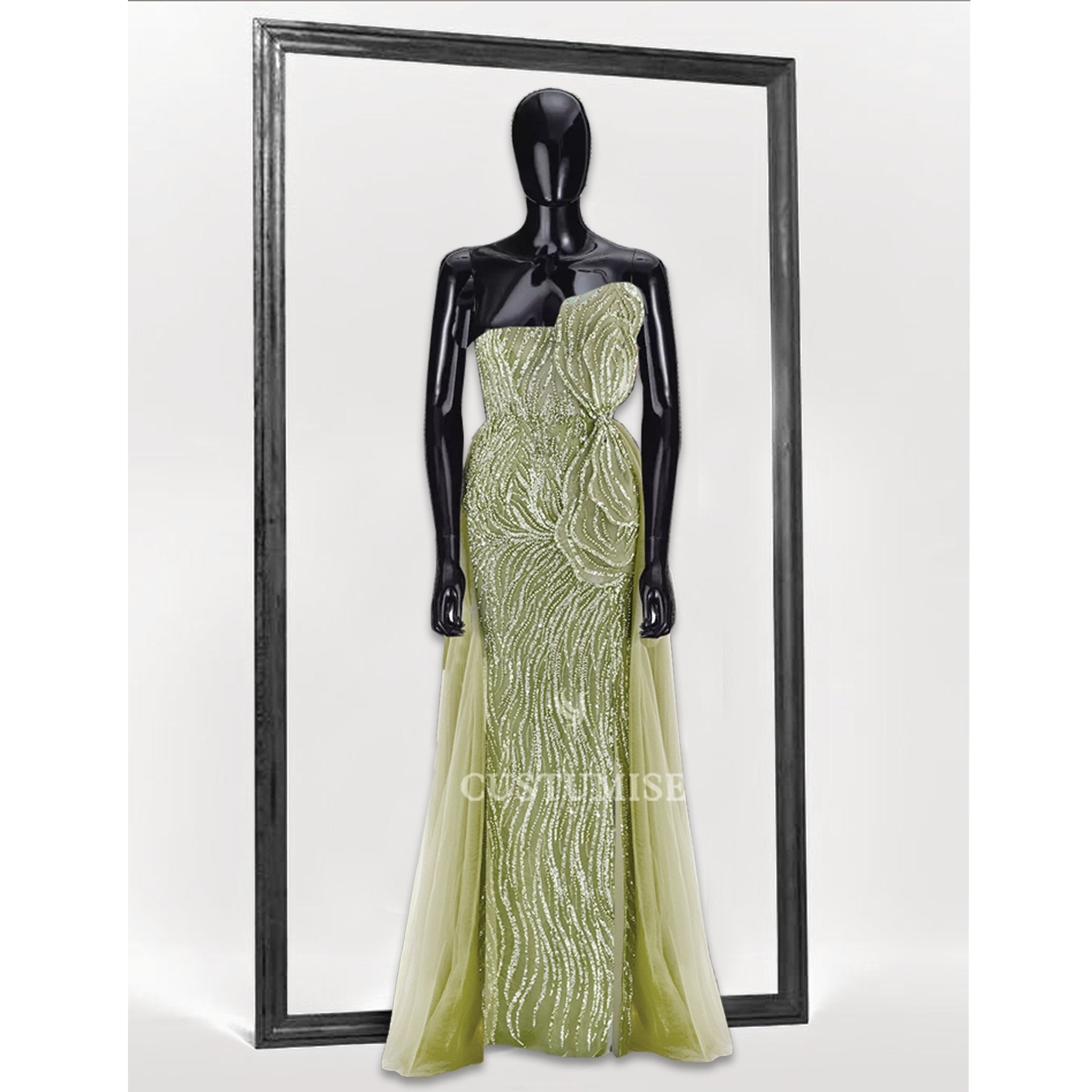Lime Green Embroidered Gown - Indian Designer Bridal Wedding Outfit