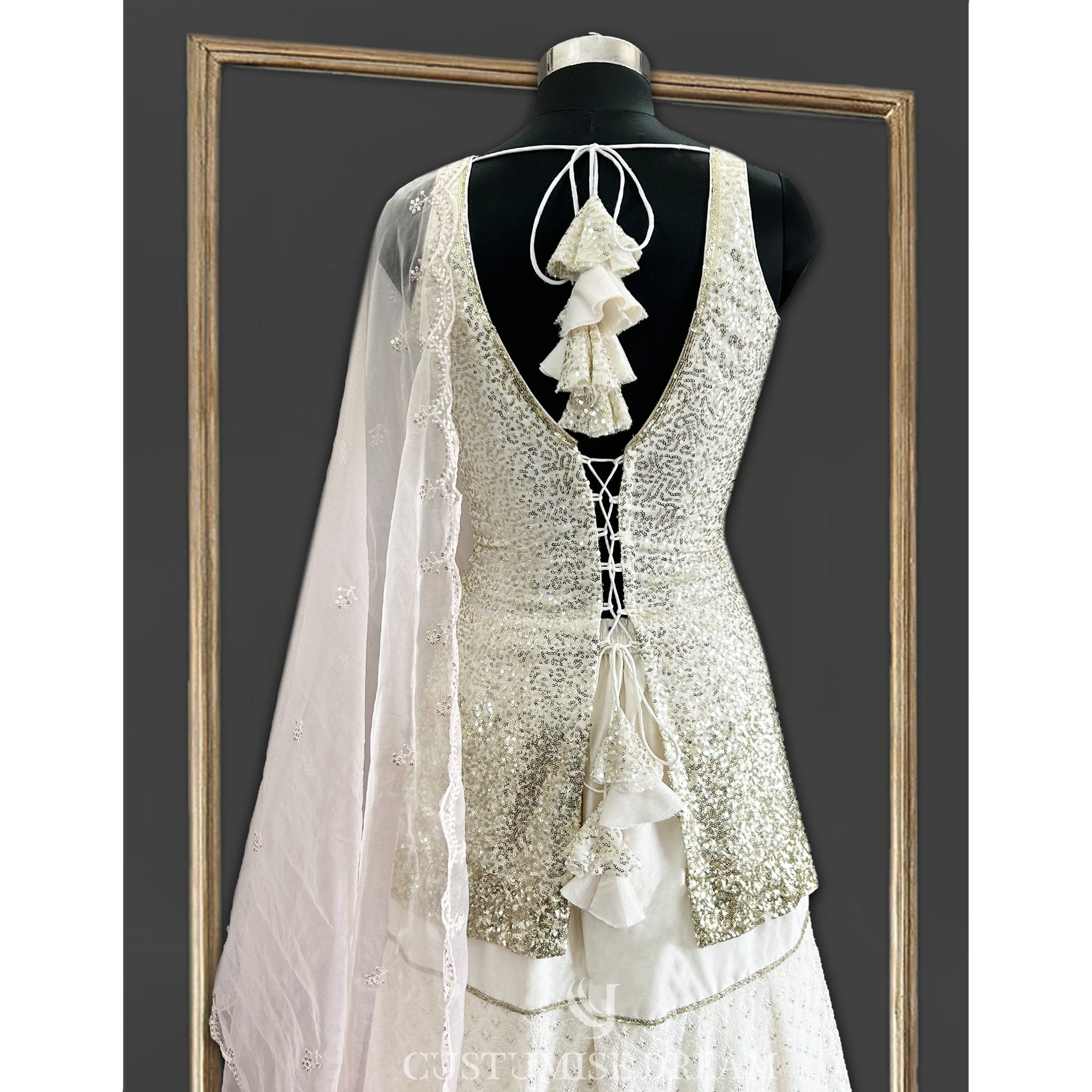 Sparkling Pastel Pink Sharara Set - Indian Designer Bridal Wedding Outfit